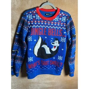 MAD  Pepe Christmas‎ Sweater Jingle Bells Skunk Large